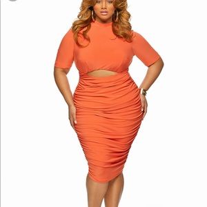Orange plus size Monif C dress